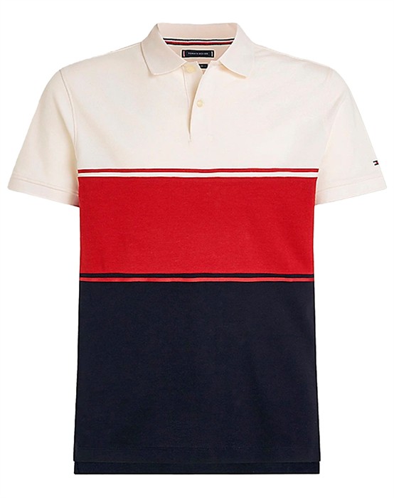 Colorblocked Flag Embroidery Polo